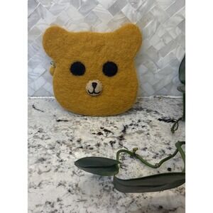 BNB Bear Coin Purse 100% Wool‎ Made In Nepal Cute Style teddy bear